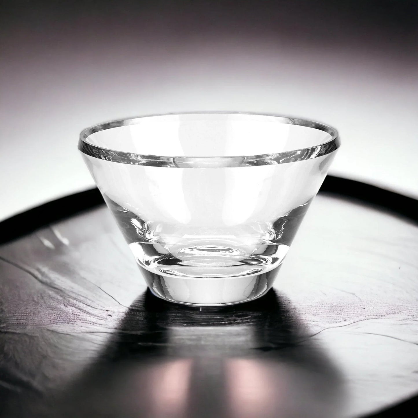 Heavy Clear Crystal 8-inch Trillian Beveled Bowl - Nature Home Decor