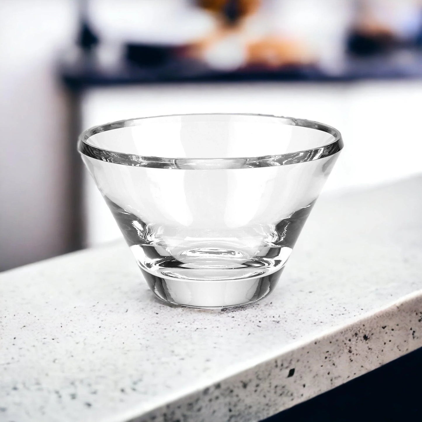 Heavy Clear Crystal 8-inch Trillian Beveled Bowl - Nature Home Decor