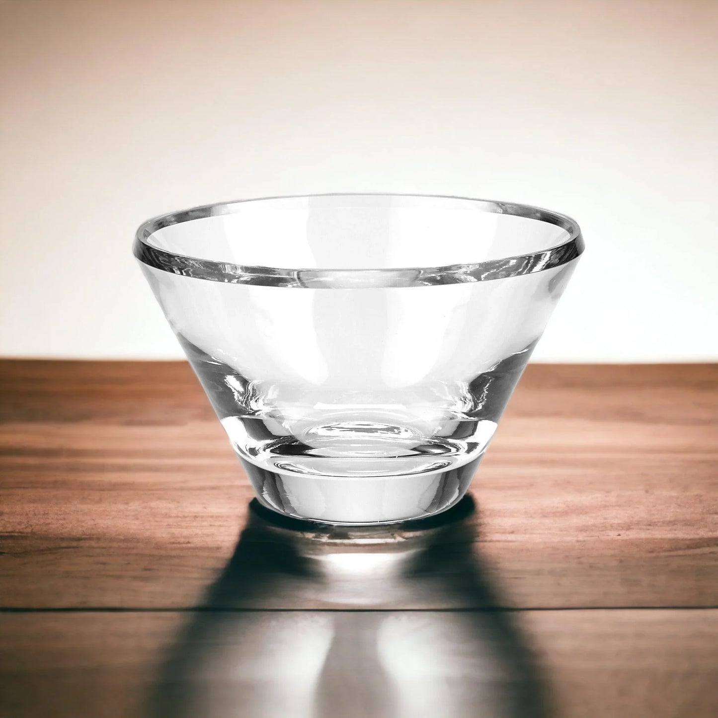Heavy Clear Crystal 8-inch Trillian Beveled Bowl - Nature Home Decor