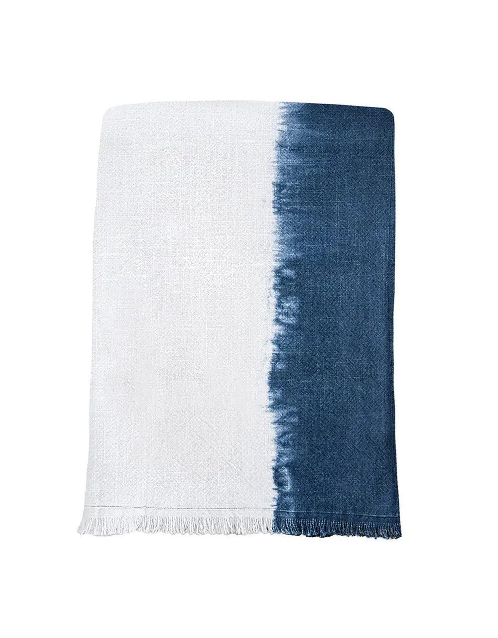 Indigo Blue Tie Dye Cotton Throw - Nature Home Decor