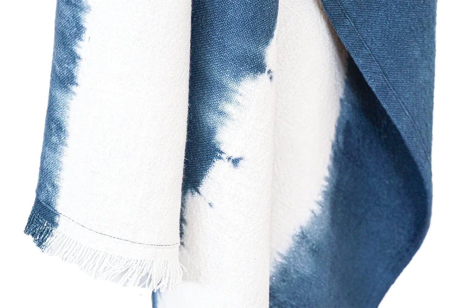 Indigo Blue Tie Dye Cotton Throw - Nature Home Decor