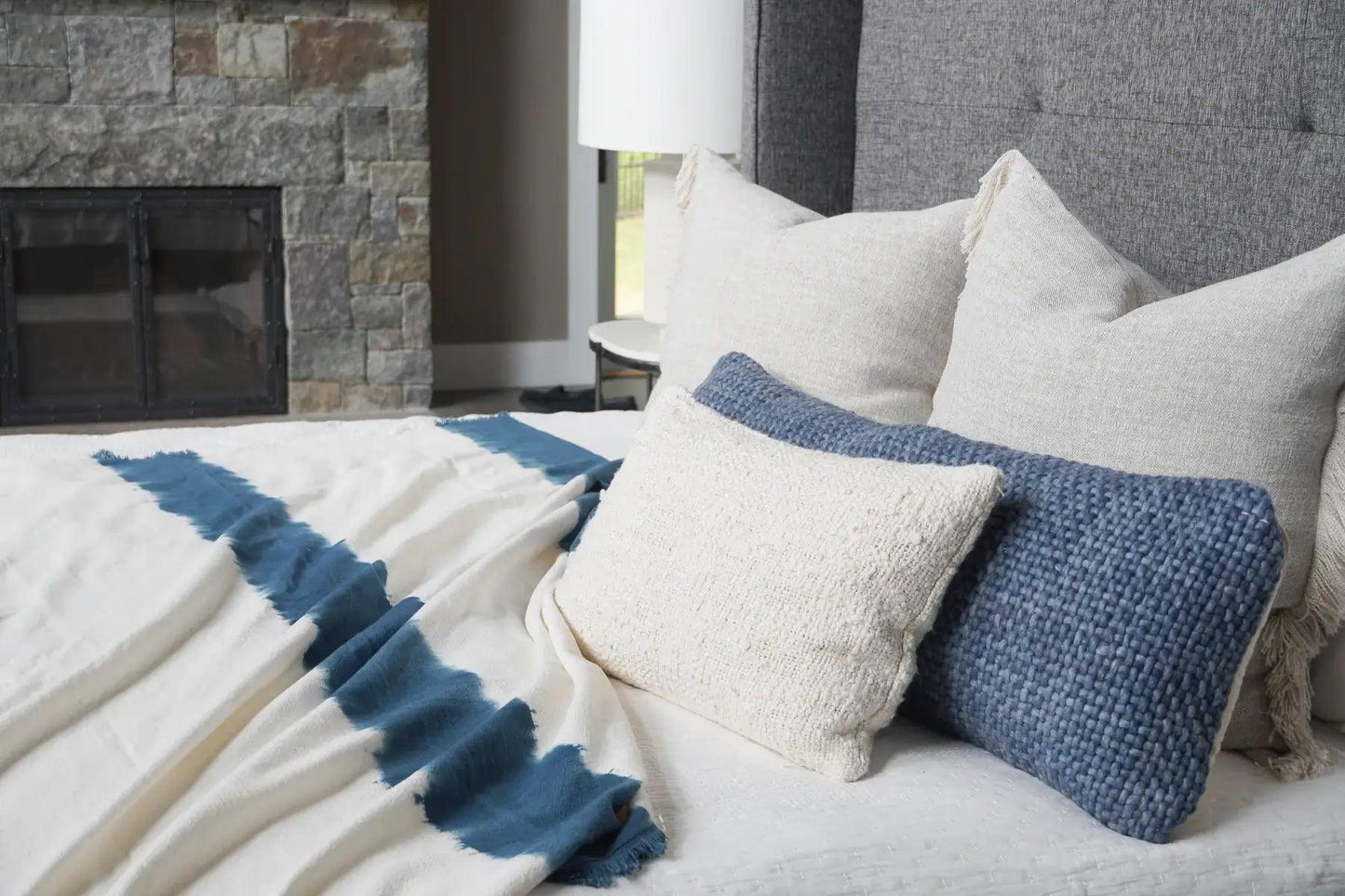 Indigo Blue Tie Dye Cotton Throw - Nature Home Decor