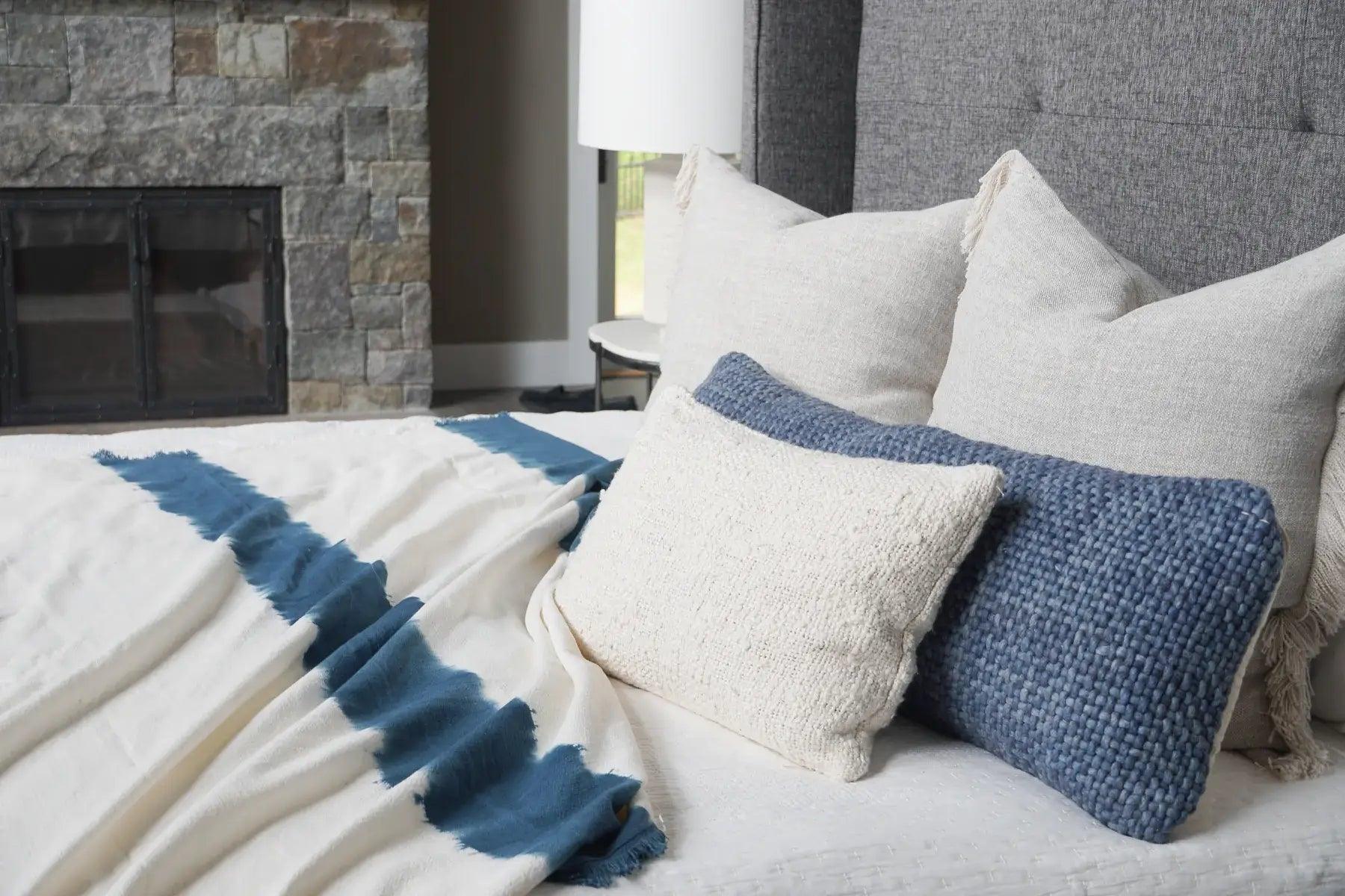 Indigo Blue Tie Dye Cotton Throw - Nature Home Decor