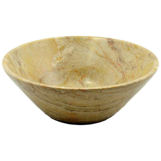 Sahara Beige Marble 9.5-inch Large Fruit Bowl - Nature Home Decor