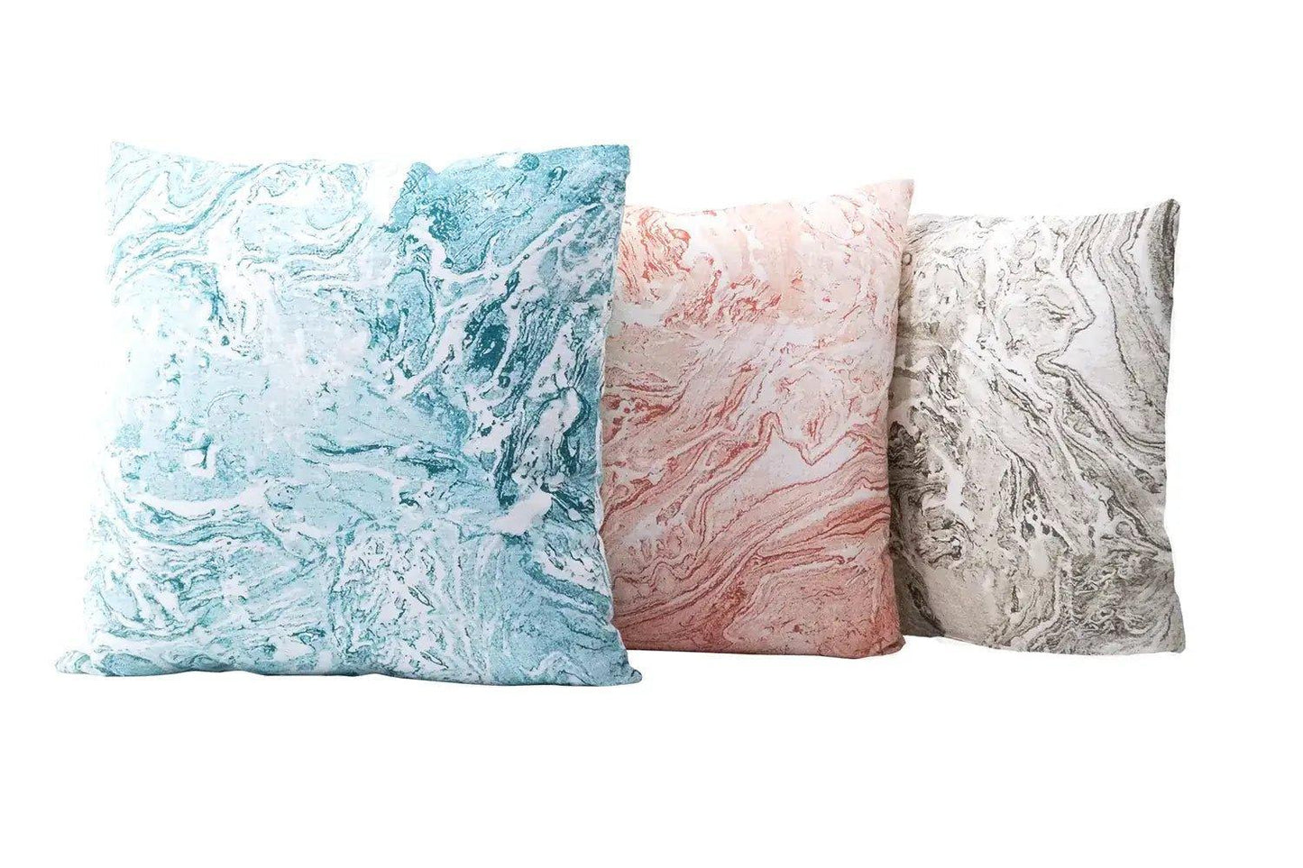 Linen Pillow Covers in Handcrafted Marble Print - Nature Home Decor