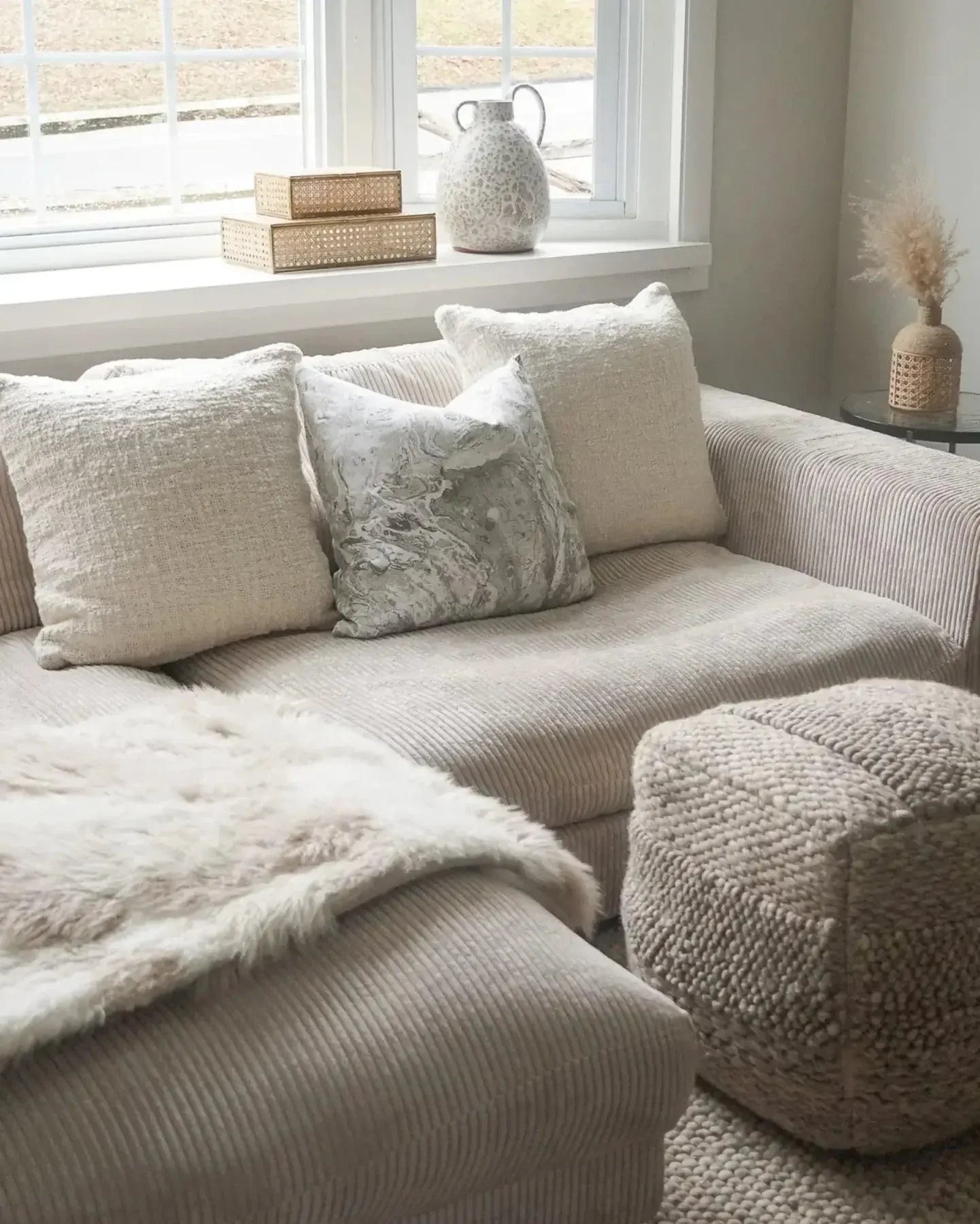 Linen Pillow Covers in Handcrafted Marble Print - Nature Home Decor