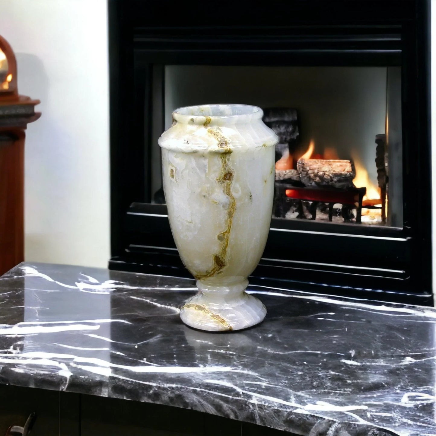 Decorative Vase |13 inch White Onyx - Nature Home Decor