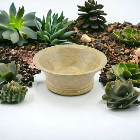 Sahara Beige Marble 8-inch Modern Fruit Bowl - Nature Home Decor