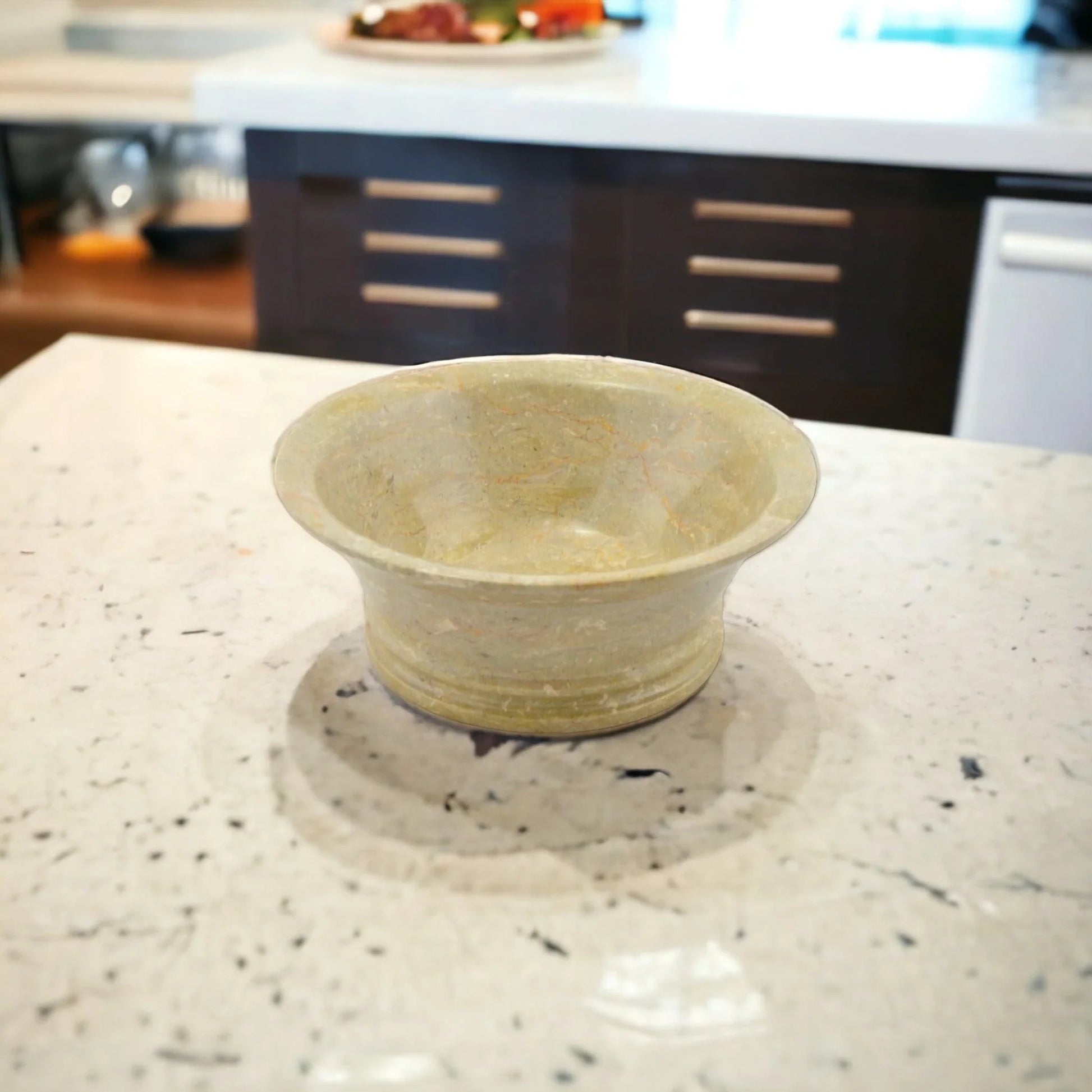 Sahara Beige Marble 8-inch Modern Fruit Bowl - Nature Home Decor