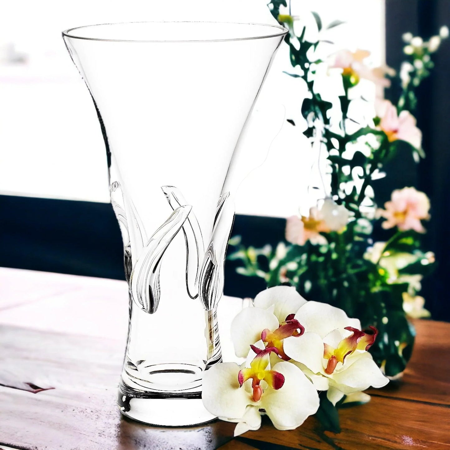 Monterrey Crystal 12 inch Decorative Vase - Nature Home Decor