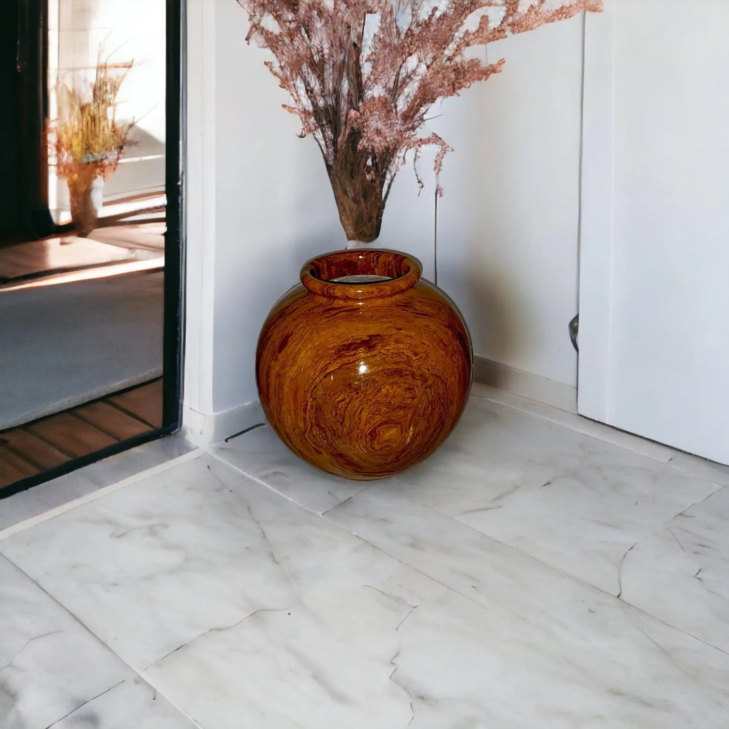 Multi Brown Onyx 12 inch Vase - Nature Home Decor