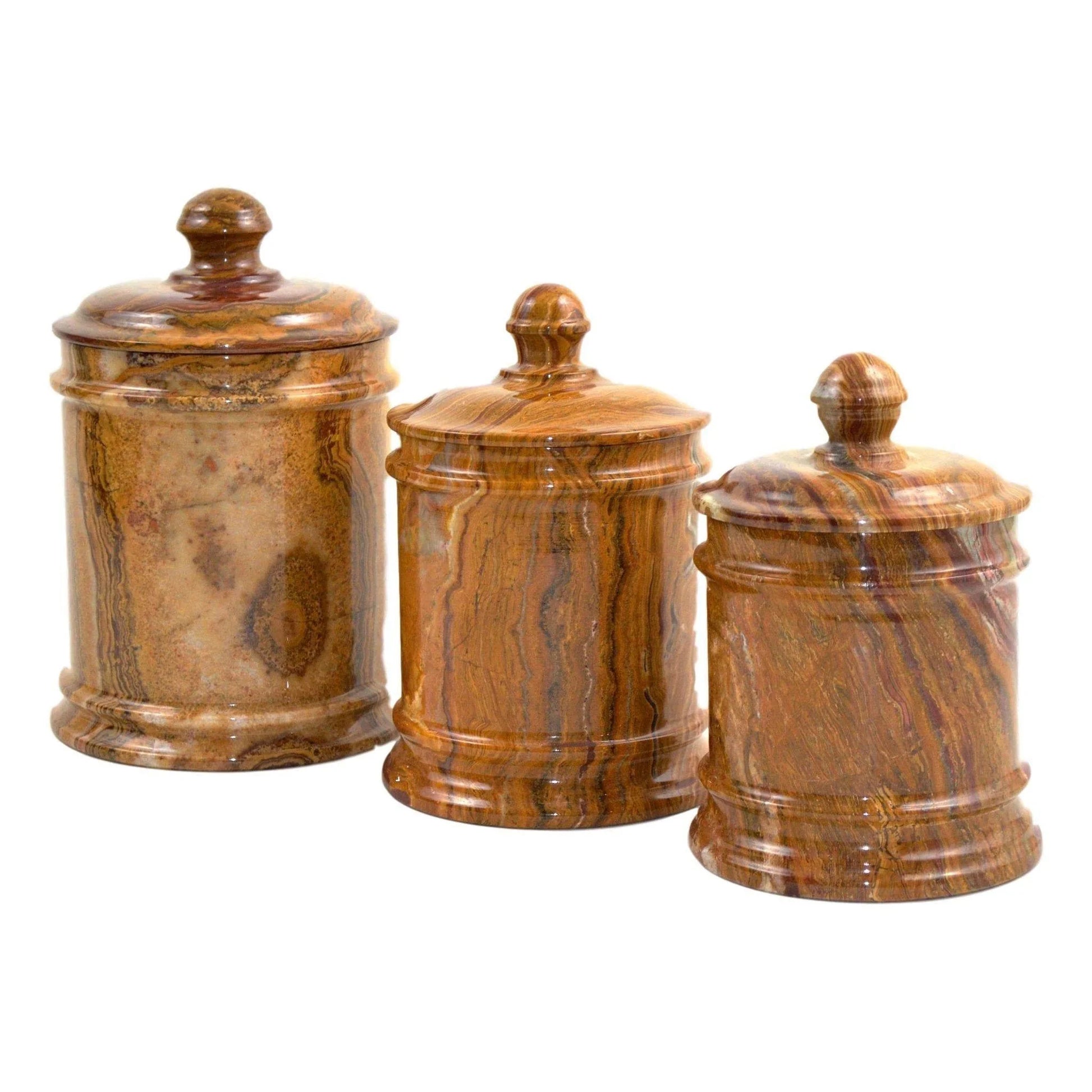 Multi Brown Onyx 8-inch Kitchen Canisters - Nature Home Decor