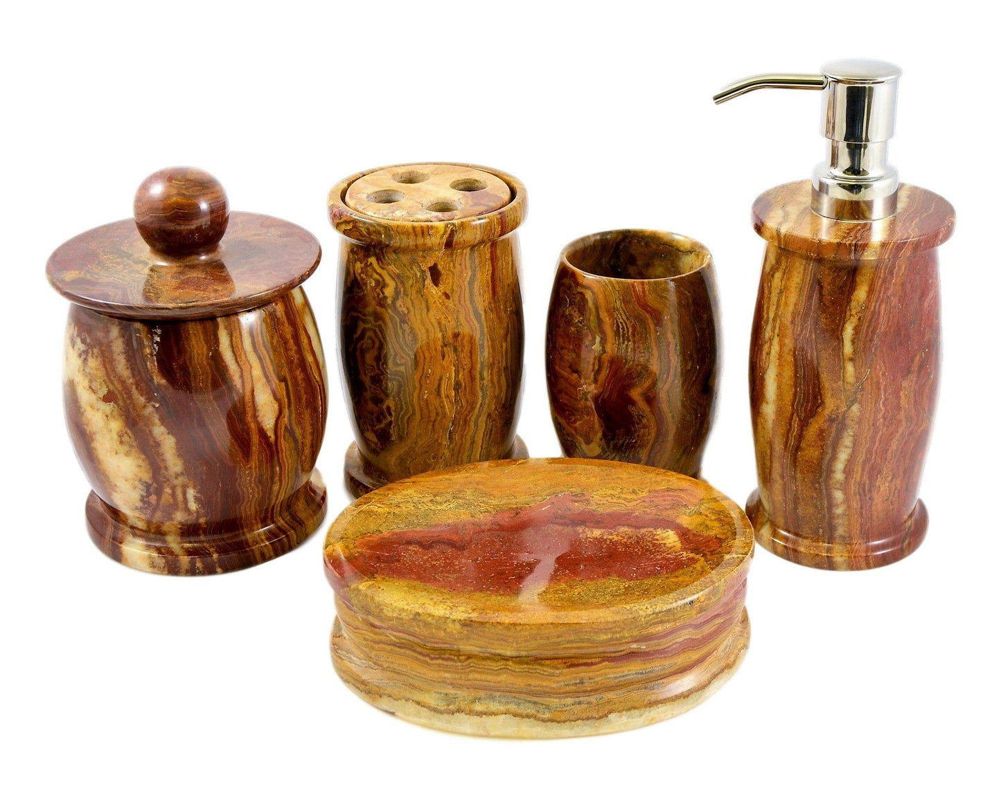 Multi Brown Onyx Liquid Soap & Lotion Dispenser - Nature Home Decor