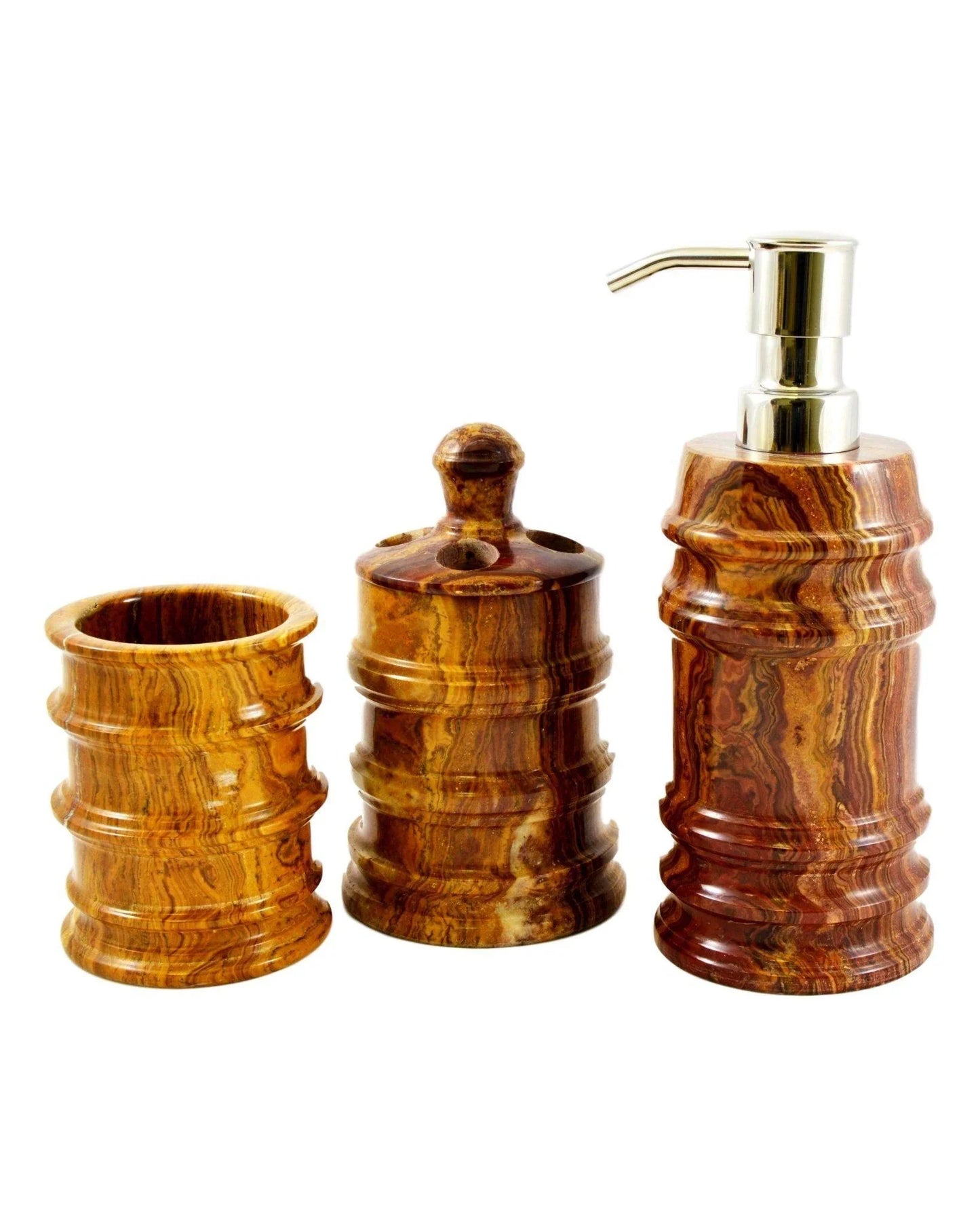 Multi Brown Onyx Liquid Soap & Lotion Dispenser - Nature Home Decor