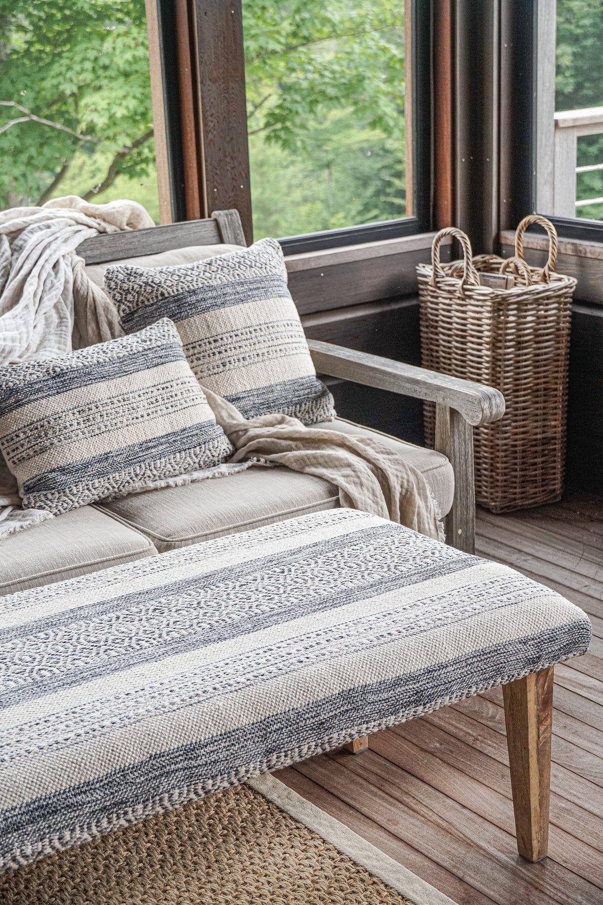 Indigo Striped Handwoven Pillow Cover - Nature Home Decor