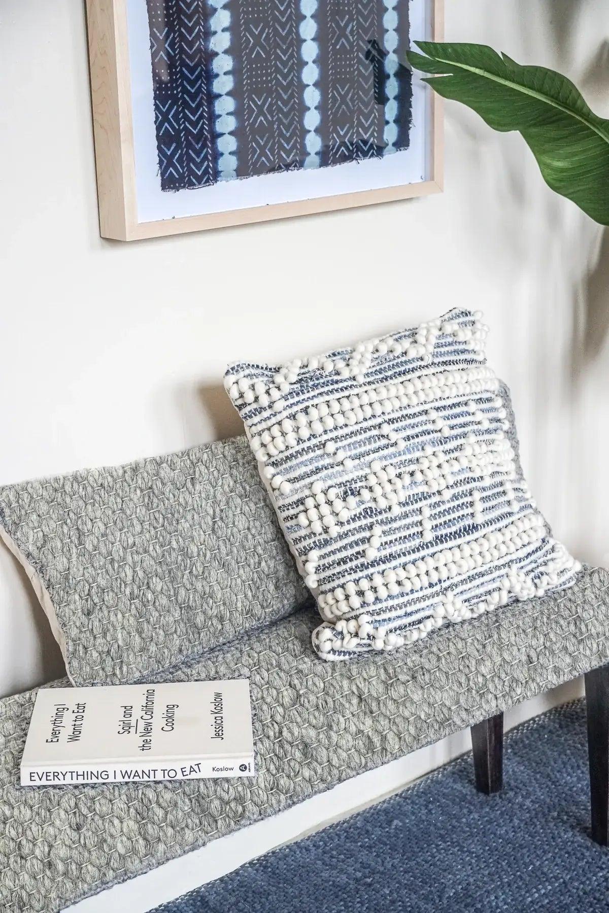 Recycled Denim Pillow Cover | Handwoven Collection - Nature Home Decor