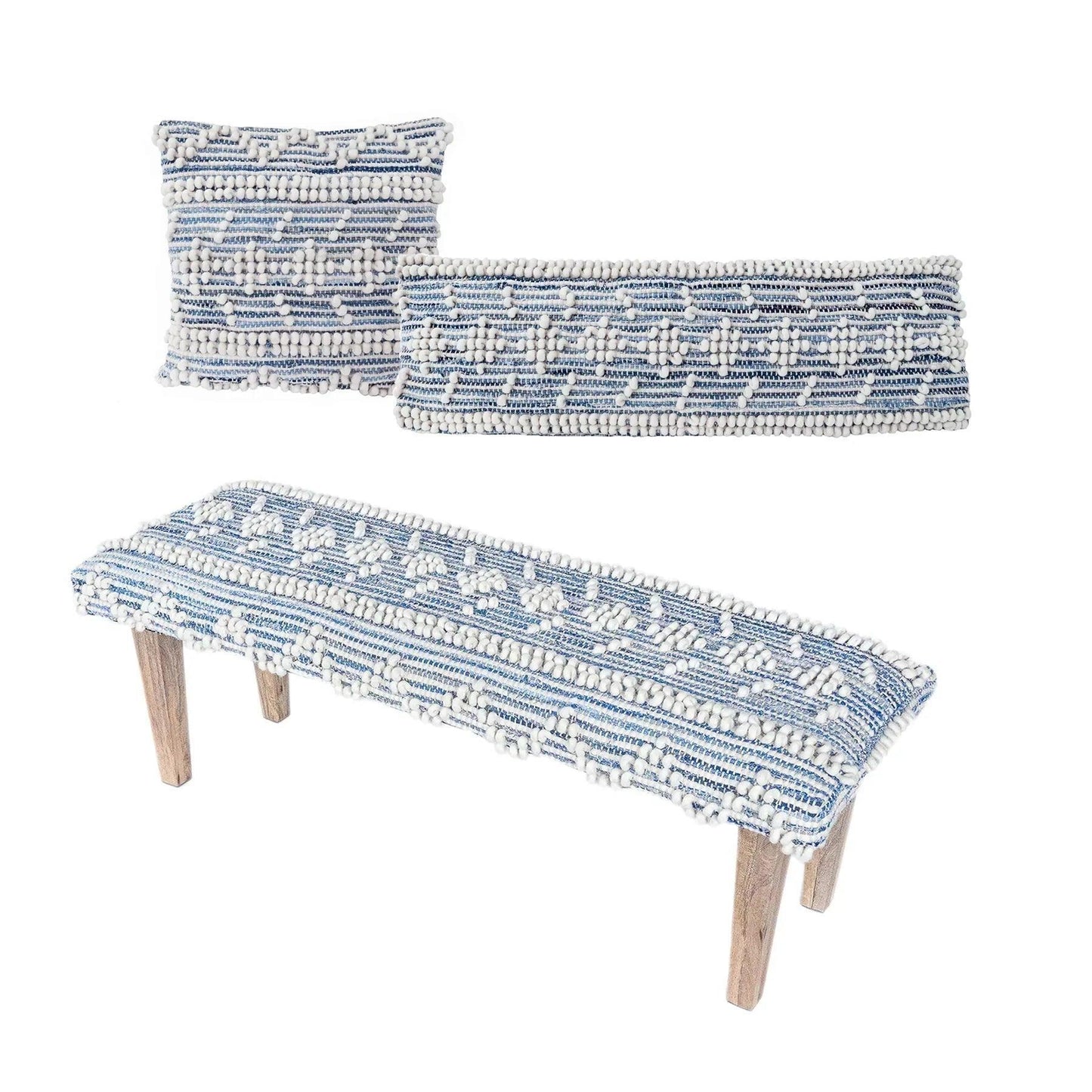 Recycled Denim Pillow Cover | Handwoven Collection - Nature Home Decor