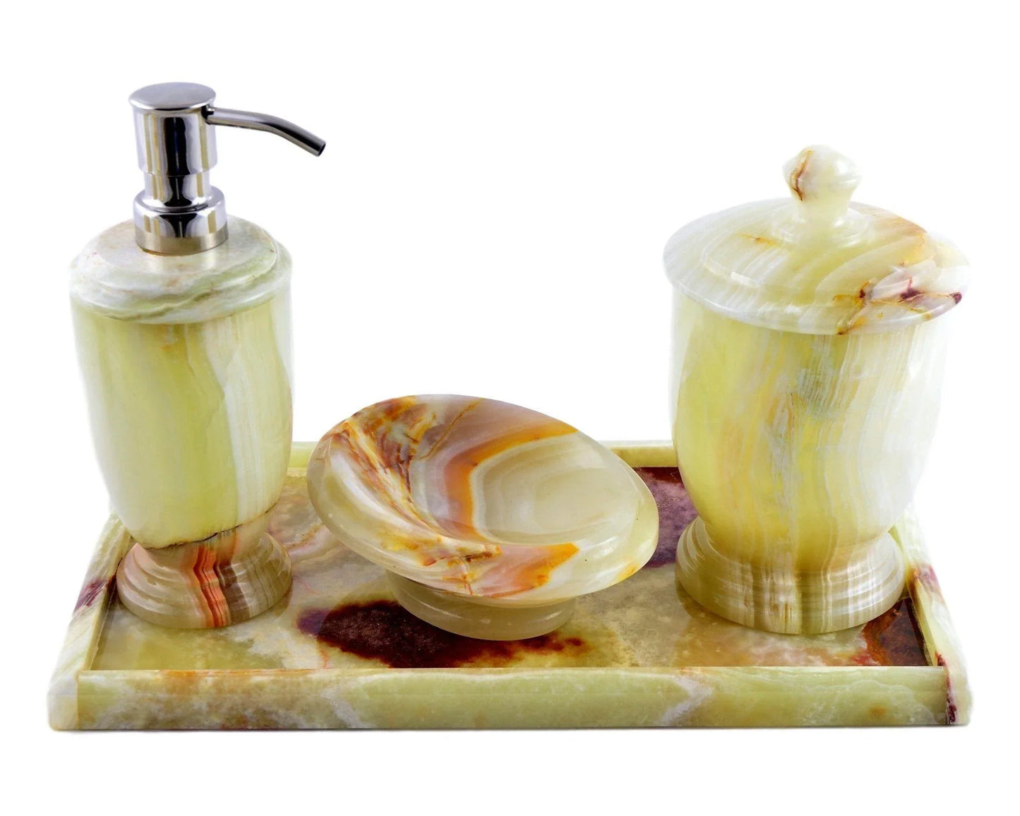 Pistachio Green Onyx Bathroom Accessory Set of Atlantic Collection - Nature Home Decor