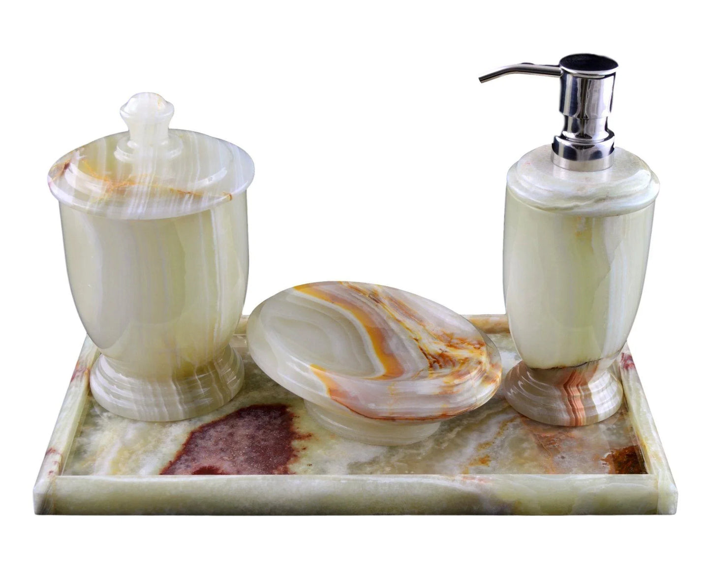 Pistachio Green Onyx Bathroom Accessory Set of Atlantic Collection - Nature Home Decor