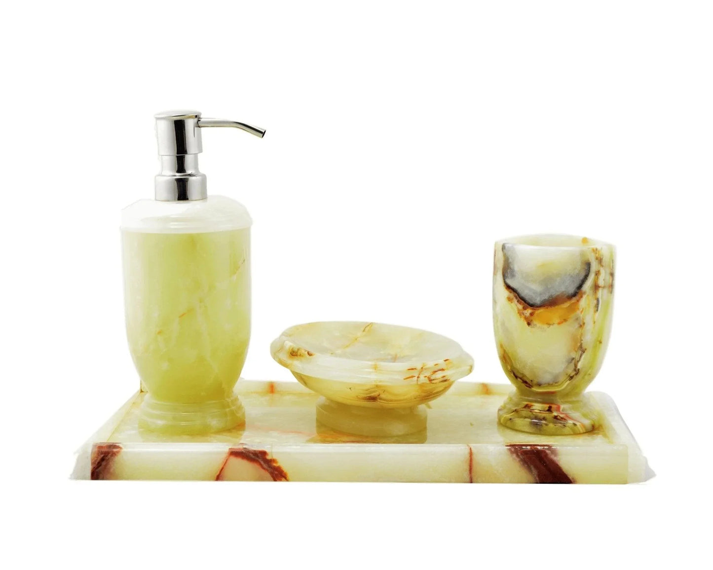 Pistachio Onyx Bathroom Accessories Set of Atlantic Collection - Nature Home Decor