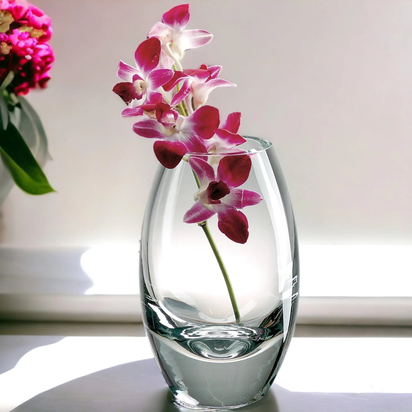 Radiant European Clear Crystal 9 inch Vase - Nature Home Decor