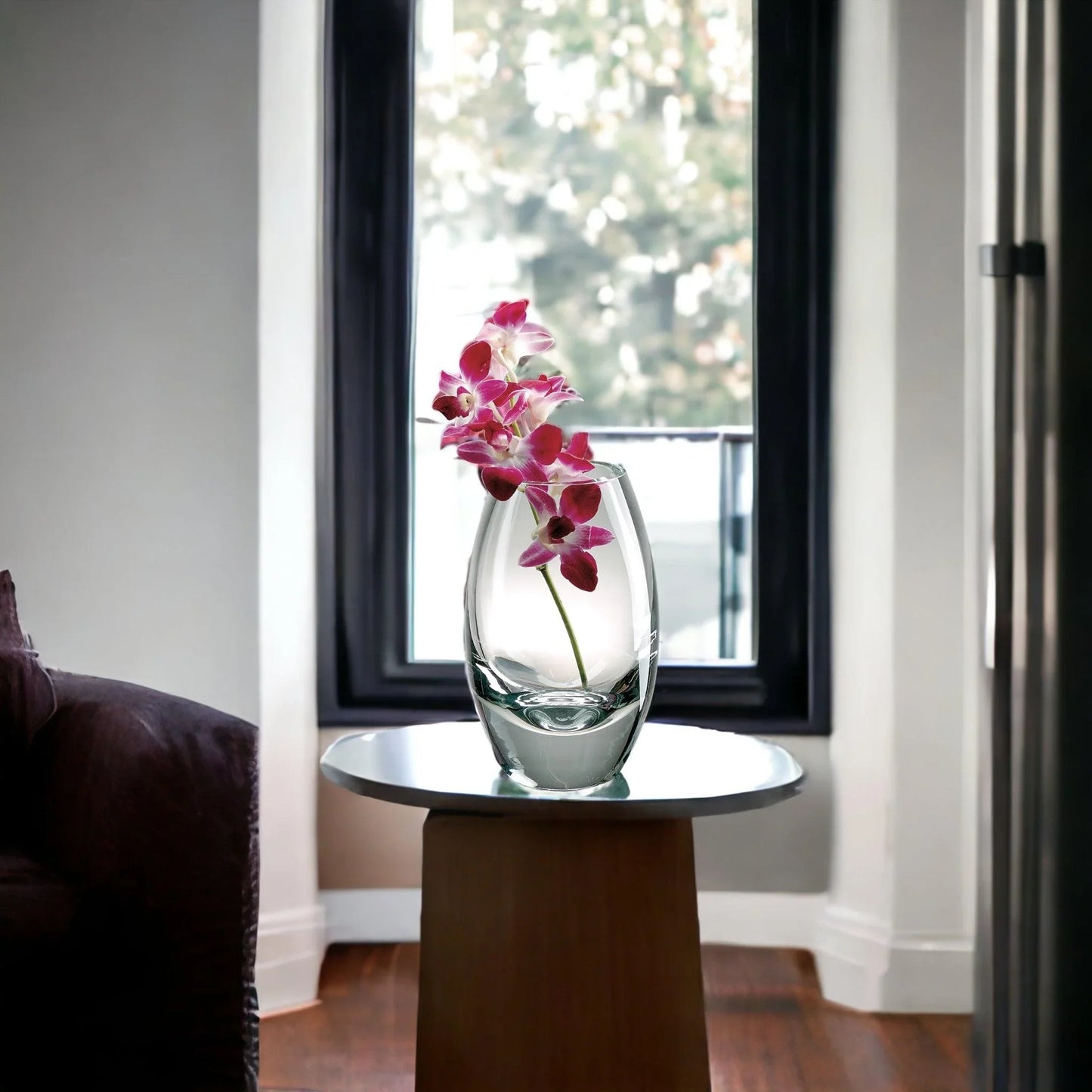 Radiant European Clear Crystal 9 inch Vase - Nature Home Decor