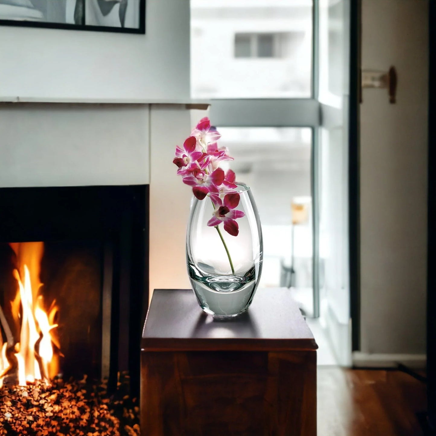 Radiant European Clear Crystal 9 inch Vase - Nature Home Decor