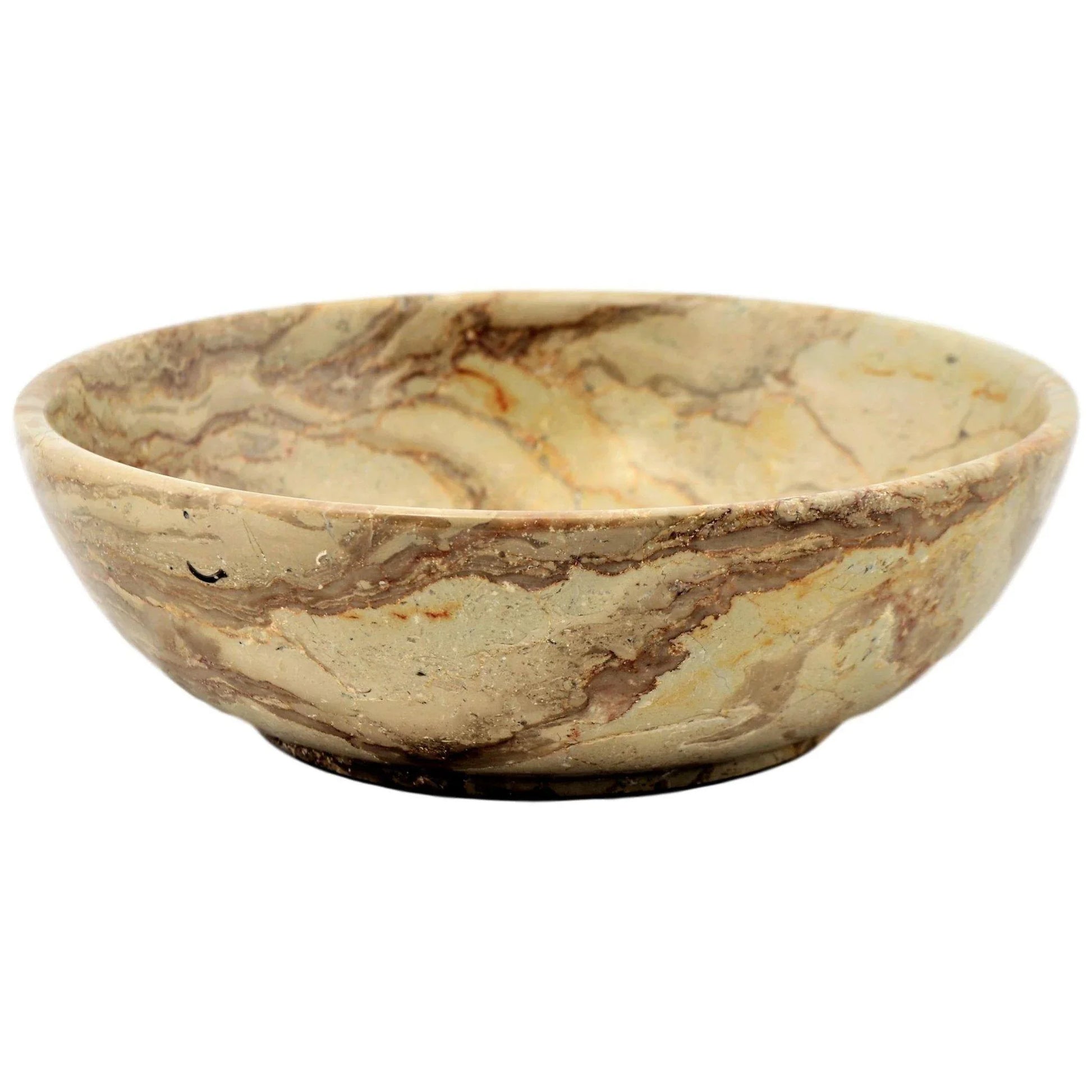 Sahara Beige Marble 12 inch Decorative Fruit Bowl - Nature Home Decor