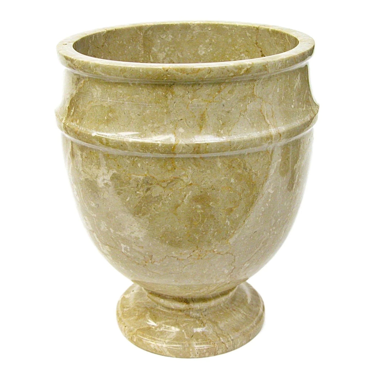 Sahara Beige Marble Bathroom Wastebasket | Siberian Collection - Nature Home Decor