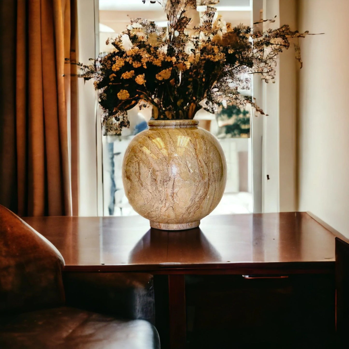 Sahara Beige Marble Large Vase - Nature Home Decor