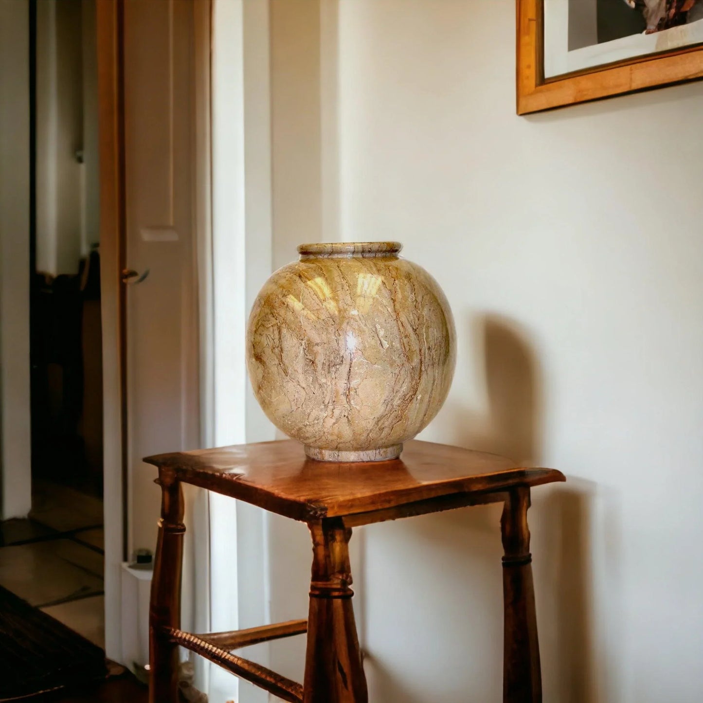 Sahara Beige Marble Large Vase - Nature Home Decor