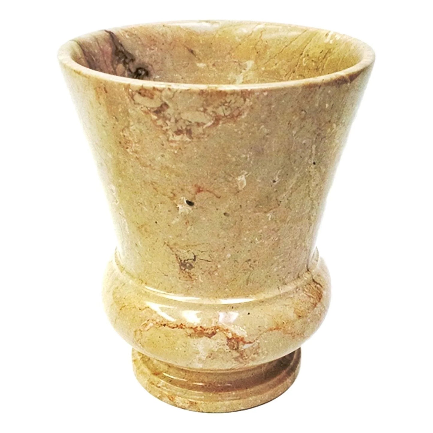 Sahara Beige Marble Wastebasket of Mediterranean Collection - Nature Home Decor