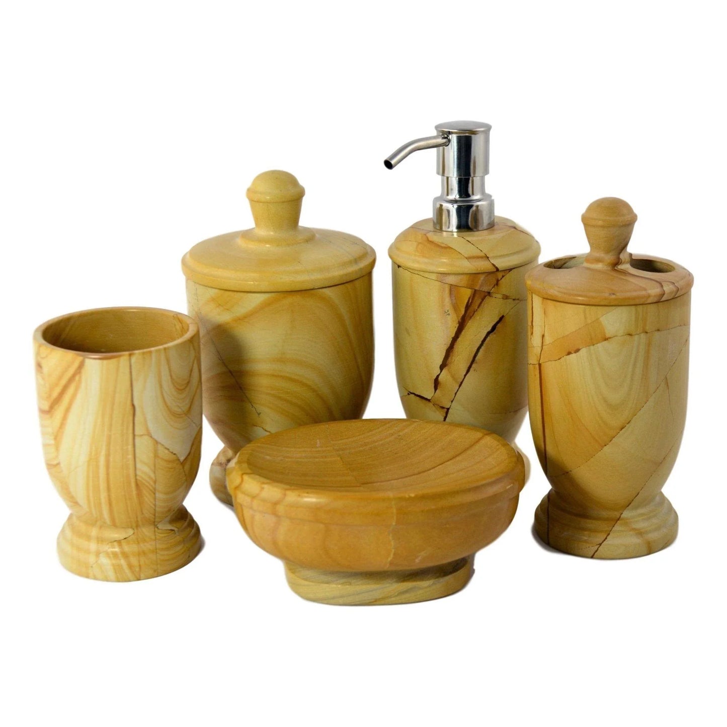 Soap & Lotion Dispenser of Teak Marble - Nature Home Decor