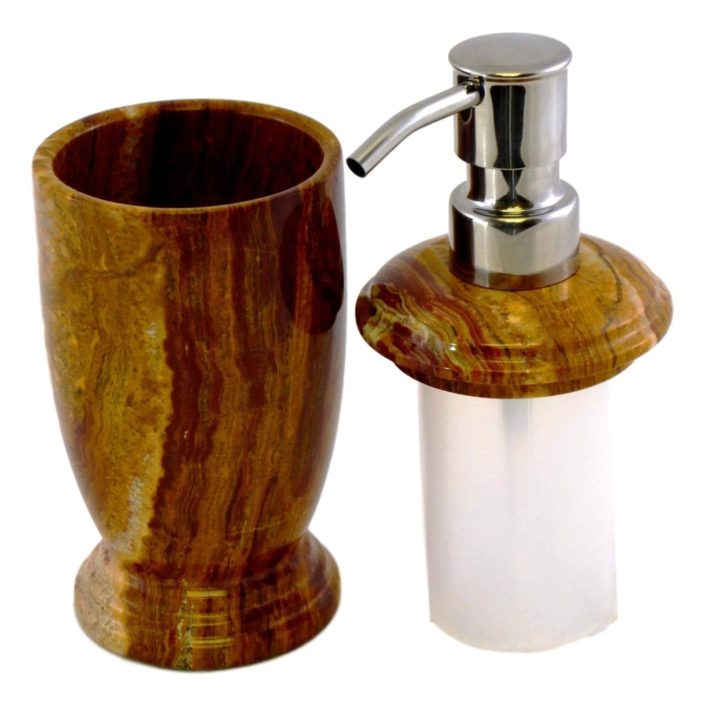 Soap Dispenser of Multi Brown Onyx - Atlantic Collection - Nature Home Decor