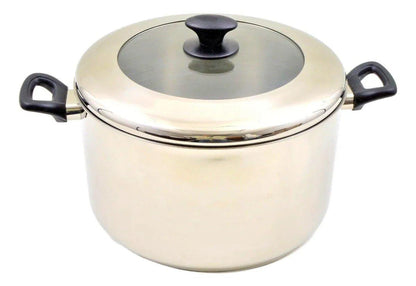 Stainless Steel Stock Pot with Glass Lid - Nature Home Decor