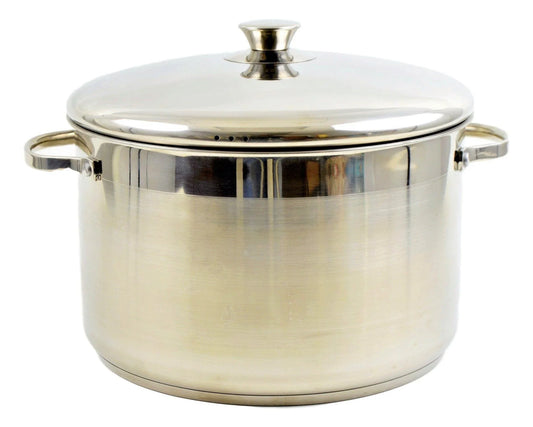 Stock Pot - Stainless Steel 11 Quart Capacity - Nature Home Decor