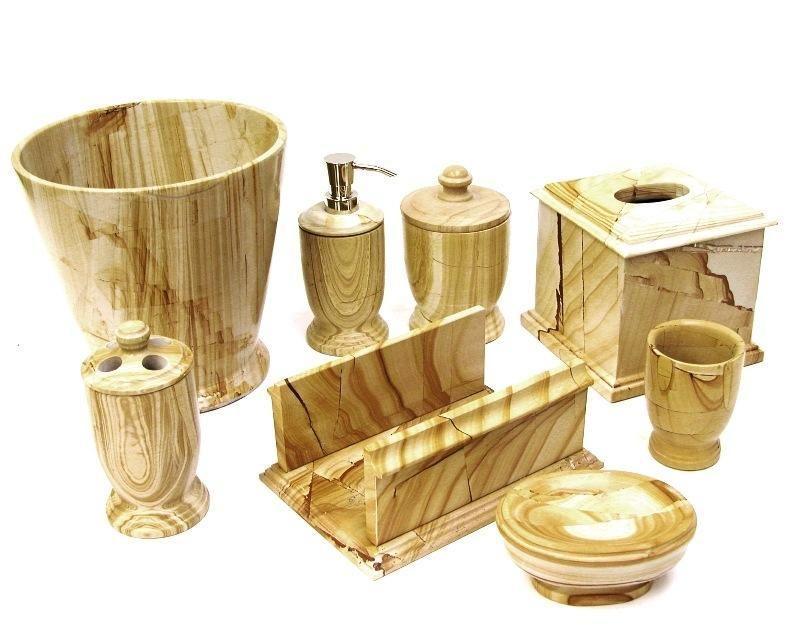 Teak Marble Decorative Jar | Cotton Ball Holder - Nature Home Decor