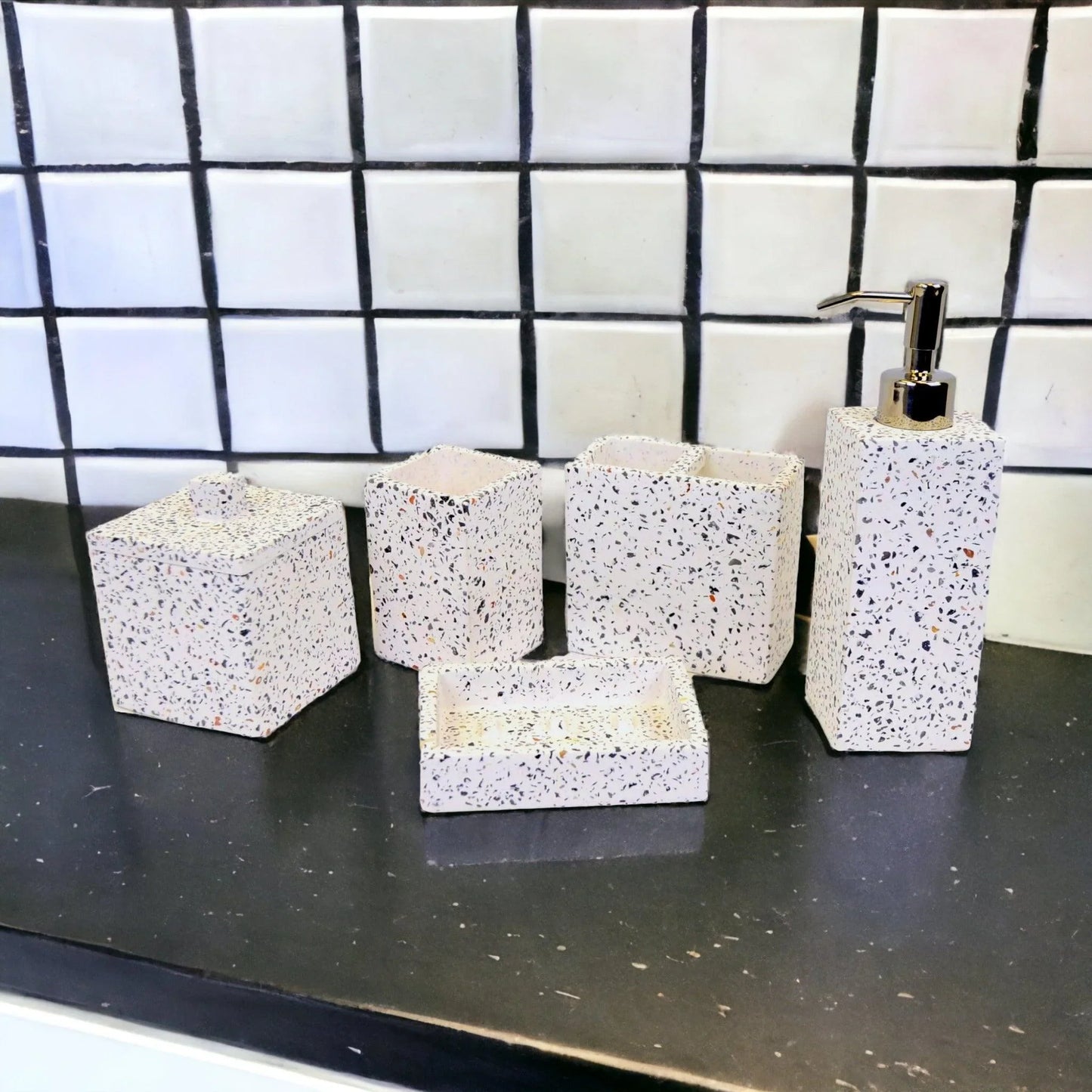 White Bathroom Accessory Set | Color Chips Design - Nature Home Decor