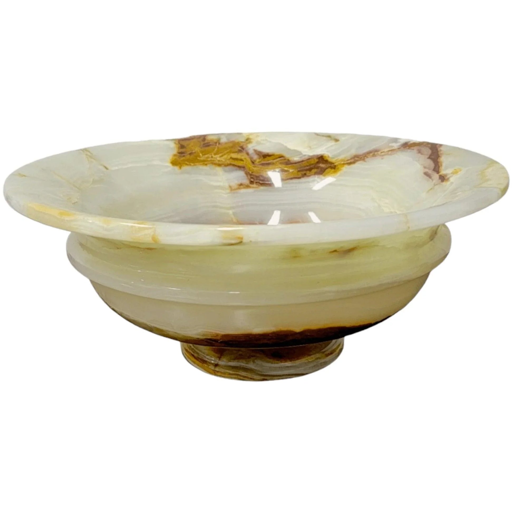 White Onyx 9-inch Modern Fruit Bowl - Nature Home Decor