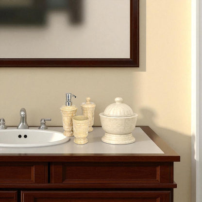 Sahara Beige Marble 3 Piece Bathroom Set of Tasmanian COllection
