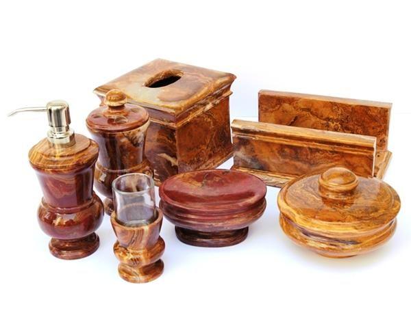 Bathroom Paper Hand Towel Holder of Multi Brown Onyx - Nature Home Decor