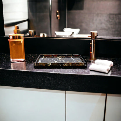 Bathroom Tray - Luxury Bathroom Vanity Tray of Michelangelo Marble - Nature Home Decor