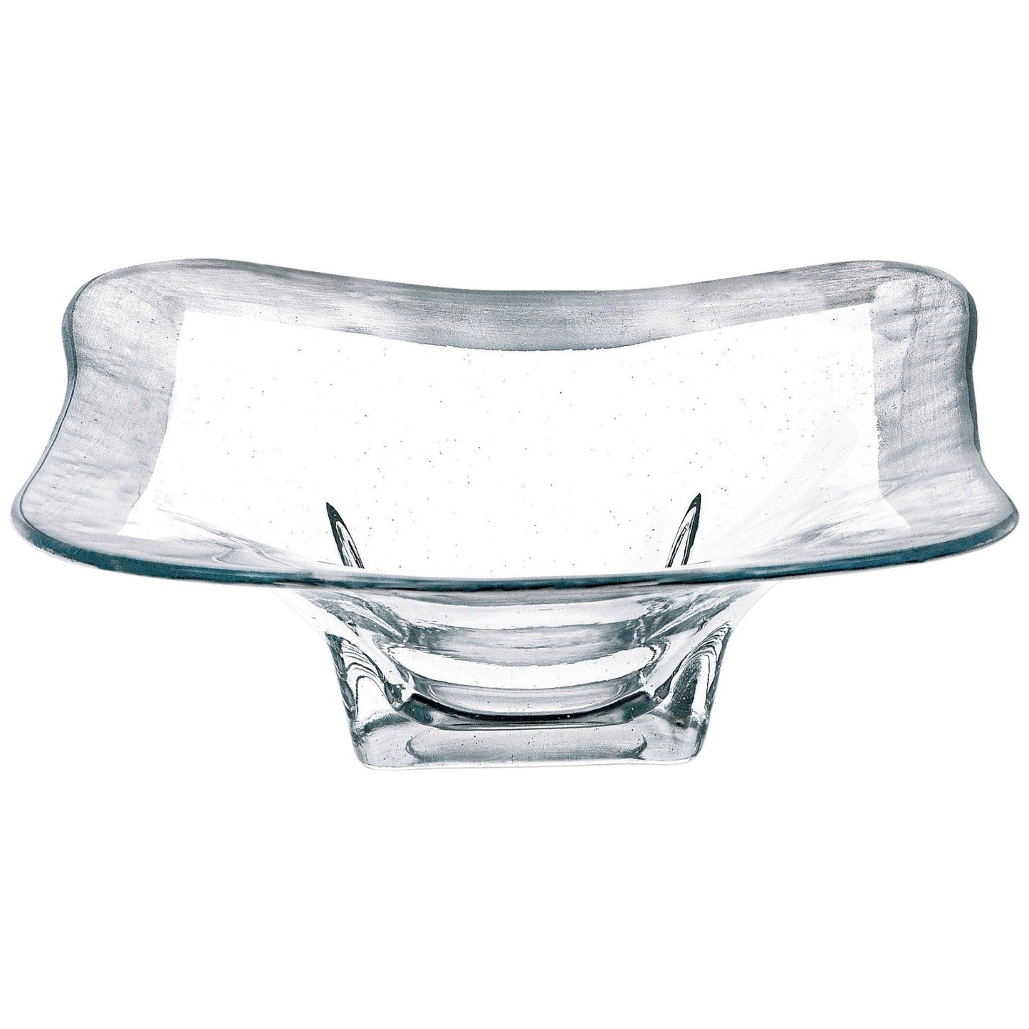 Crystal Square Bowl with Silver Leaf Pattern - Nature Home Decor