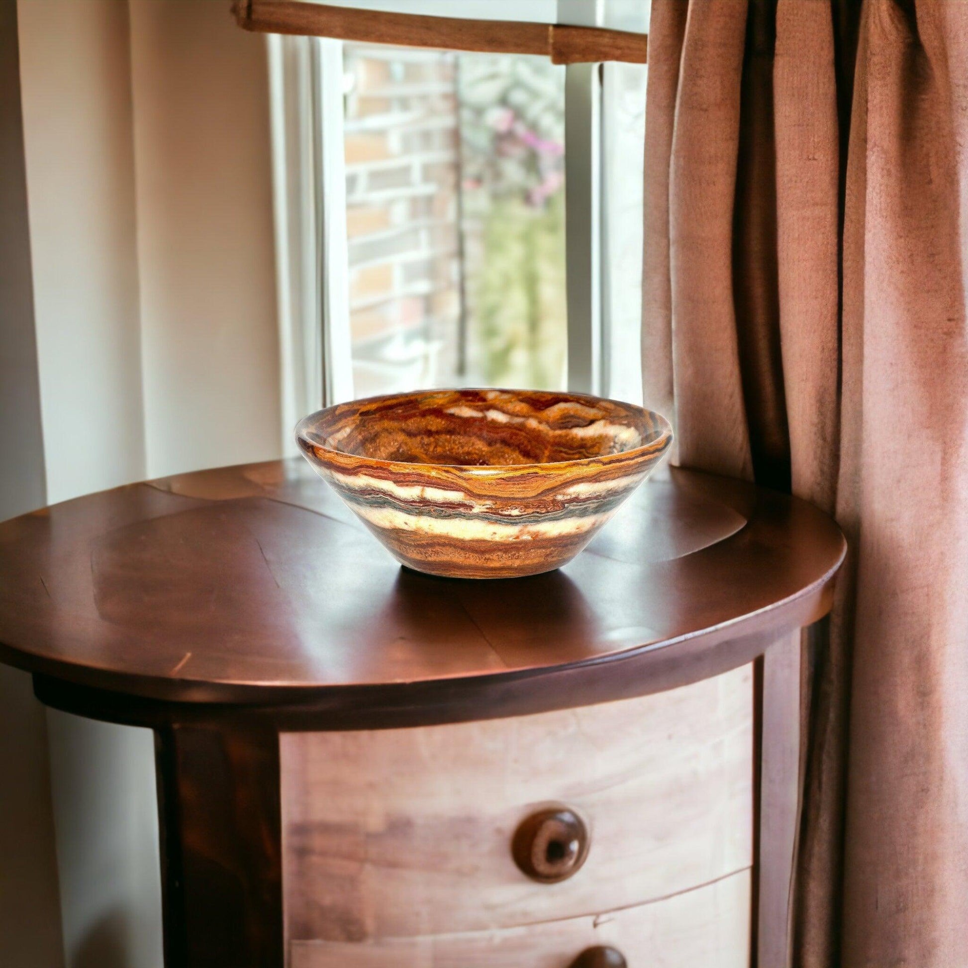 Decorative Bowl of Multi Brown Onyx - Nature Home Decor