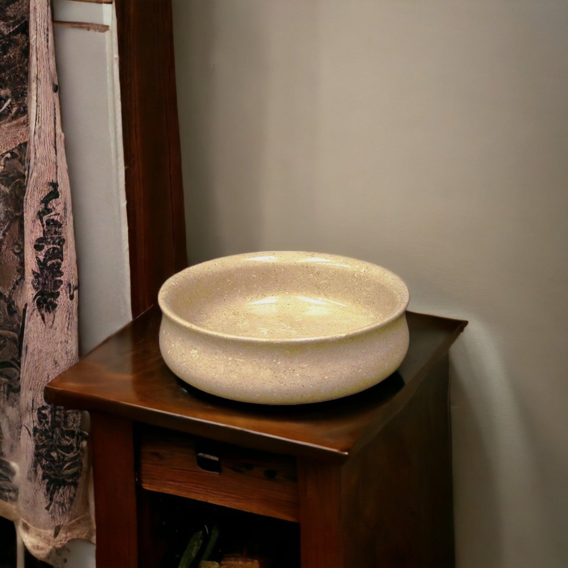 Decorative Bowl of Sahara Beige Marble - Nature Home Decor