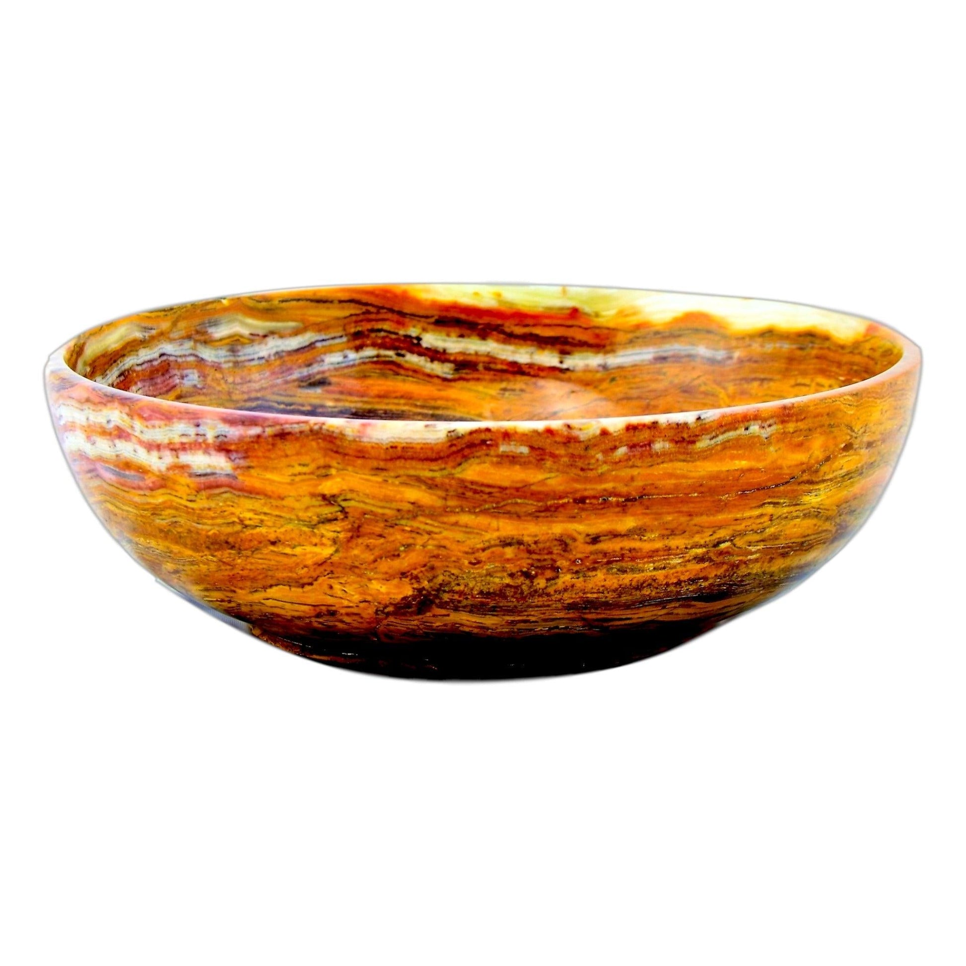 Decorative Fruit Bowl | Multi Brown Onyx 12 inch - Nature Home Decor