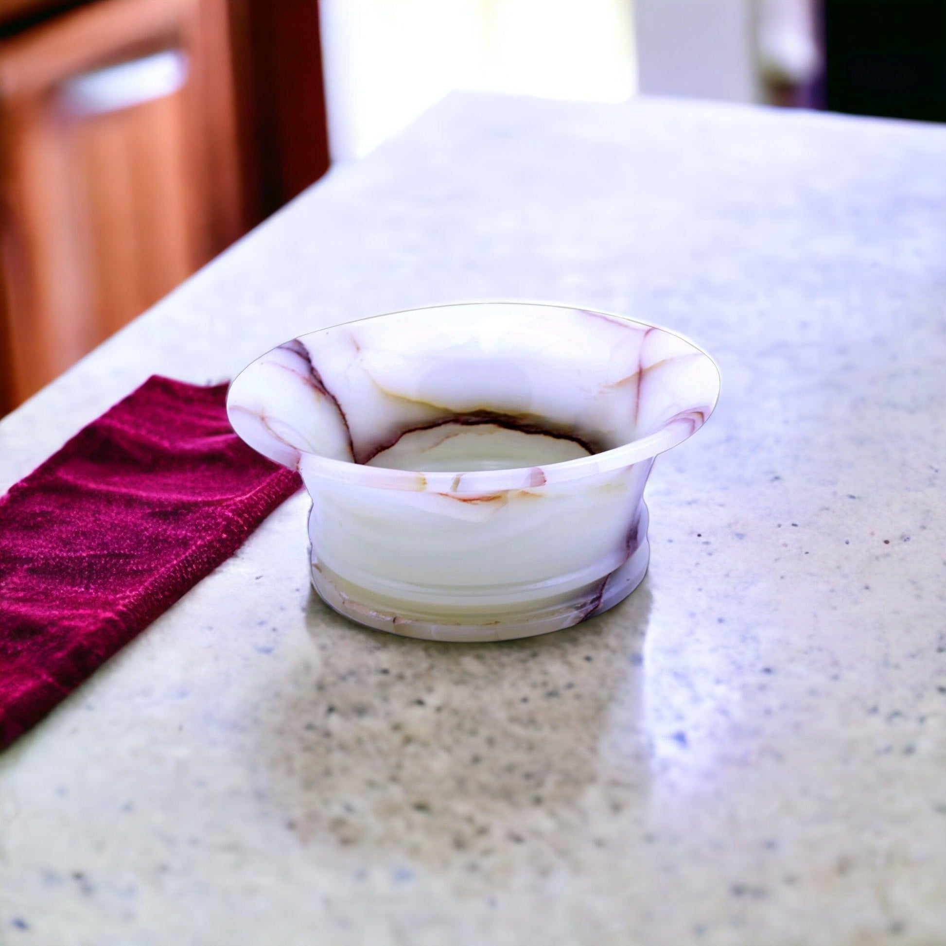 Decorative Fruit Bowl | White Onyx - Nature Home Decor