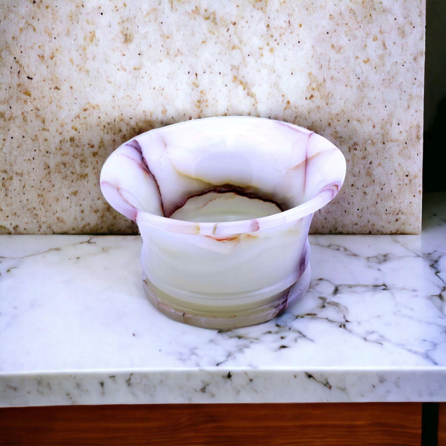 Decorative Fruit Bowl | White Onyx - Nature Home Decor