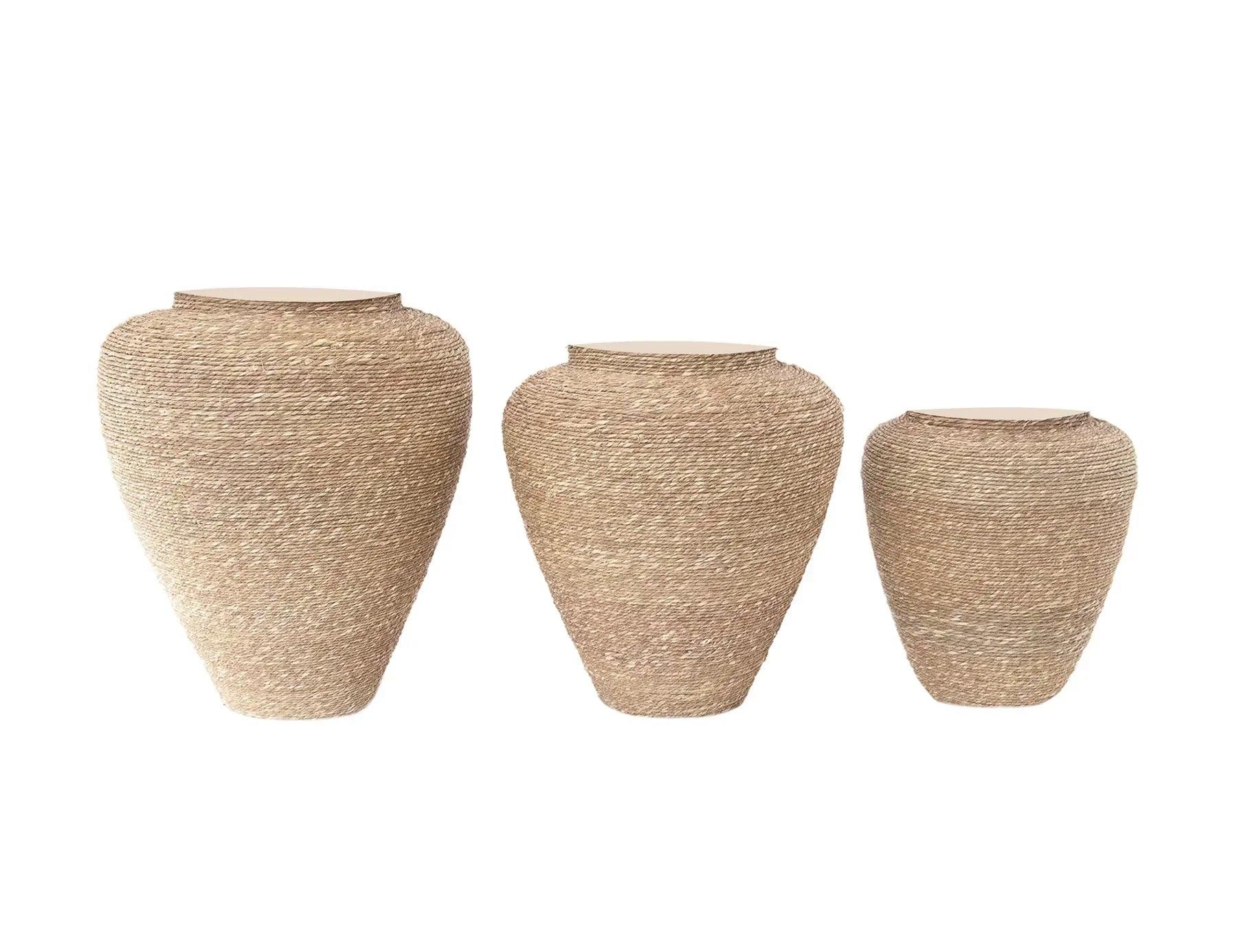 Seagrass Rope Decorative Jars / Vases - Nature Home Decor