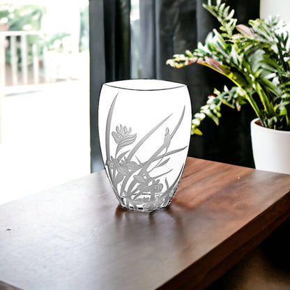 Decorative Vase - 12-inch Crystal Everglade Design - Nature Home Decor